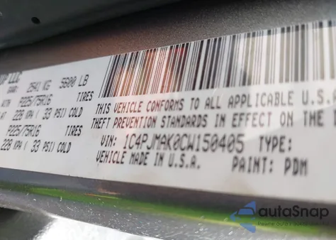 2012 Jeep Liberty Sport from USA, damaged, VIN 1C4PJMAK0CW150405